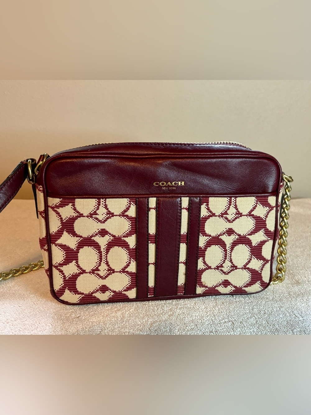 Vintage Y2K COACH Needlepoint Crossbody Flight Bag